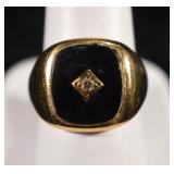 10K YELLOW GOLD RING WITH DIAMOND SIZE 10.5