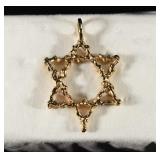 14K YELLOW GOLD STAR OF DAVID PENDANT