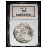 1885-O MORGAN DOLLAR NGC MS-64