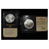 1999, 2000 AMERICAN SILVER EAGLES