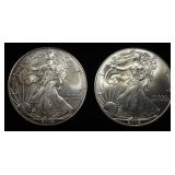 (2) 2002 AMERICAN SILVER EAGLES