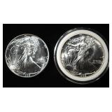 (2) 1988 AMERICAN SILVER EAGLES