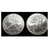 2007, 08 AMERICAN SILVER EAGLES