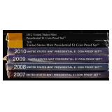 2007-2012 US PRESIDENTIAL PROOF SETS