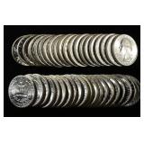 (40) 1964 90% SILVER WASHINGTON QUARTERS BU