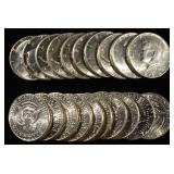 (20) 90% SILVER KENNEDY  HALF DOLLARS