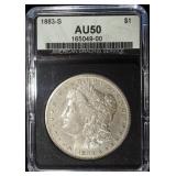 1883-S MORGAN DOLLAR AGS AU50