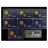 (7) PRESIDENTIAL PROOF SETS, 9/11 COIN CERTIFICATE