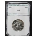1943 WALKING LIBERTY HALF DOLLAR SUPERB GEM BU