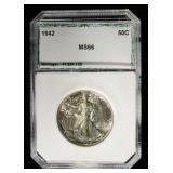 1942 WALKING LIBERTY HALF DOLLAR SUPERB GEM BU