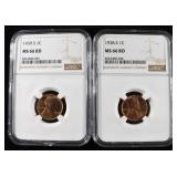 1938-S,1939-S LINCOLN CENTS NGC 66 RD