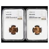 1946-S,1954-S LINCOLN CENTS NGC 66 RD