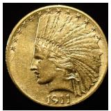 1911-S INDIAN GOLD $10  NICE BU