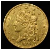 1836 $5 CLASSIG HEAD GOLD AU