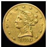 1850-O $10 LIBERTY GOLD AU/BU