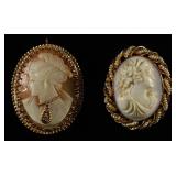 (2) 14K GOLD BROACHES