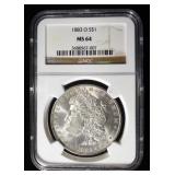1883-O MORGAN DOLLAR NGC MS64