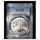 2013 AMERICAN SILVER EAGLE PCGS MS70