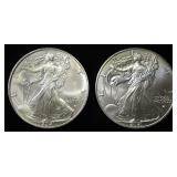 (2) 2021 AMERICAN SILVER EAGLES