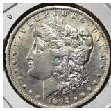 1892-O MORGAN DOLLAR  AU/BU