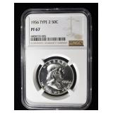 1956 T-2 FRANKLIN HALF NGC PF67