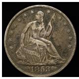1853 SEATED LIBERTY HALF DOLLAR XF