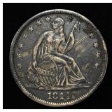1844-O SEATED LIBERTY HALF, SCRATCHES