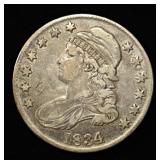 1834 BUST HALF DOLLAR XF/AU