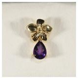 14K YELLOW GOLD FLOWER PENDANT