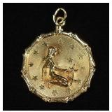 14K YELLOW GOLD VIRGO ZODIAC PENDANT