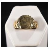 10K YELLOW GOLD SIGNET RING SIZE 9.5