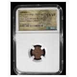 135-37 BC MACCABEAN KINGS AE PRUTAH NGC CH VF