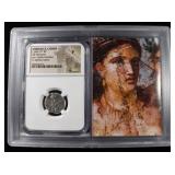 308-227 BC OBV APOLLO-CAMEIUS AR DRACHM NGC F