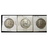 1950,52-P,D FRANKLIN HALF DOLLARS