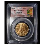 1914 CANADA $10 GOLD PCGS MS-63