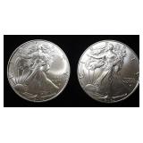 (2) 2025 AMERICAN SILVER EAGLES