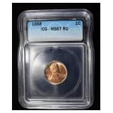 1958 LINCOLN CENT ICG MS67 RED