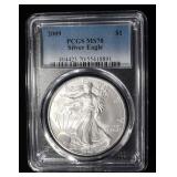 2009 AMERICAN SILVER EAGLE PCGS MS70