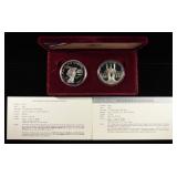 1984 LOS ANGELES OLYMPIC COMMEM 2 COIN SET