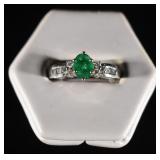 14K WHITE GOLD RING, SIZE 6.5