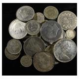 MIXTURE OF FOREIGN SILVER COINS