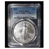 2021 TYPE 2 AMERICAN SILVER EAGLE PCGS MS70
