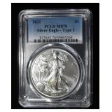 2021 TYPE 1 AMERICAN SILVER EAGLE PCGS MS70