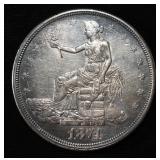 1874-CC TRADE DOLLAR AU/BU