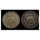 1866 & 1868 SHIELD NICKELS