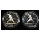 (2) 1992-S $1 XXV OLYMPICS BASEBALL PR COMMEMS