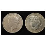 1924-S & 1925 PEACE DOLLARS