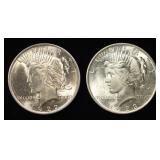 1922 & 1923 PEACE DOLLARS BU