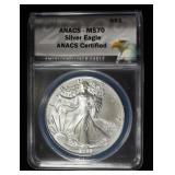 2022 AMERICAN SILVER EAGLE ANACS MS70