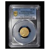 1911-D $2 1/2 GOLD INDIAN PCGS AU DETAIL
